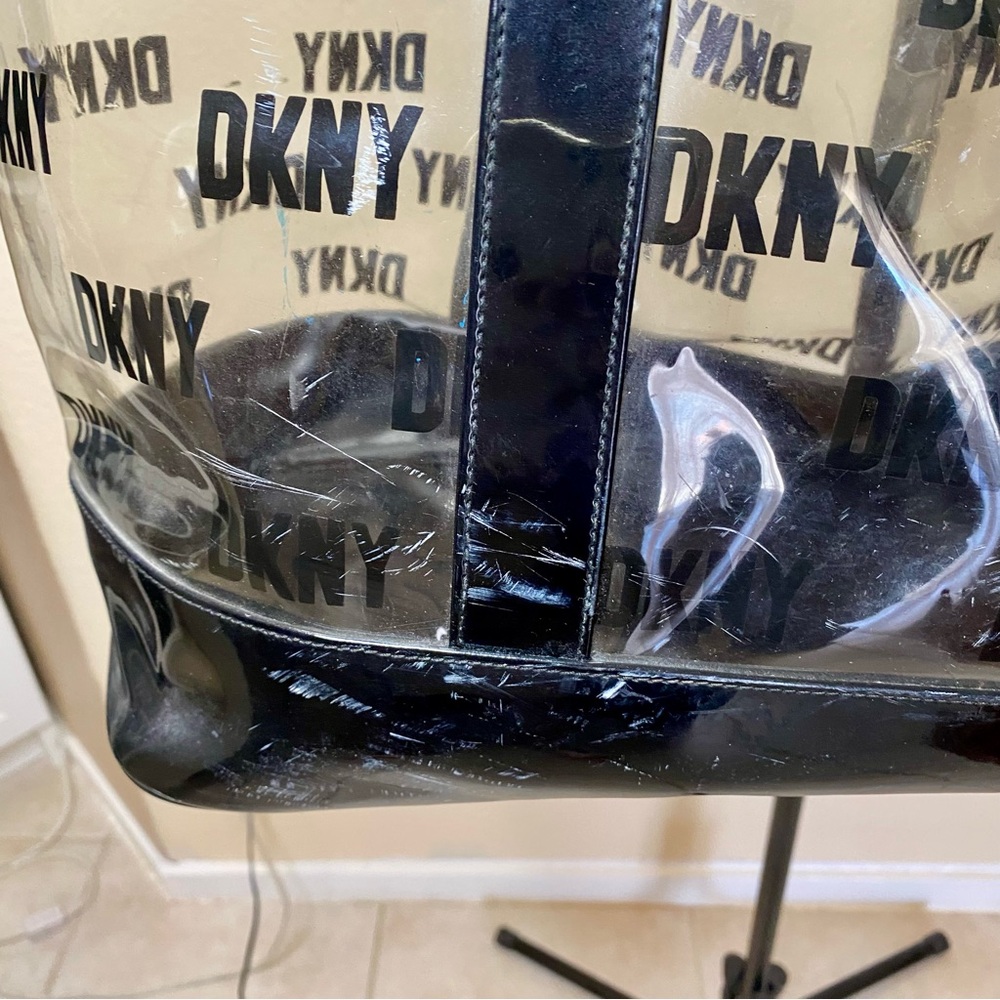 DKNY Logo Transparent Tote with Black Accents - Picture 3 of 4